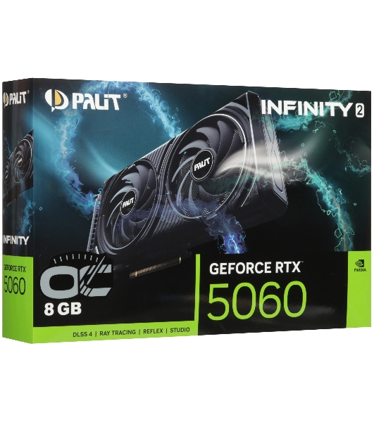 Видеокарта Palit NVIDIA GeForce RTX 5060 INFINITY 2 OC , 8 ГБ GDDR7, 128 бит, PCI-e 5.0, 1xHDMI, 3xDP, 2512 МГц