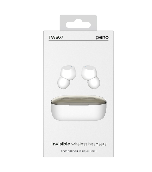 Беспроводные наушники PERO TWS07 INVISIBLE White