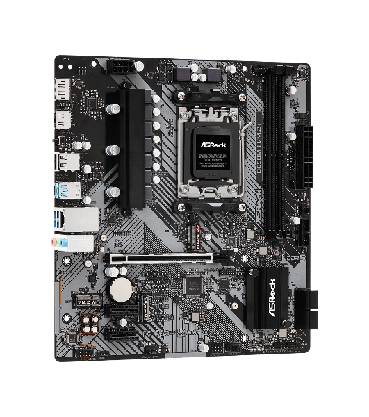 Материнская плата ASRock B650M-H/M.2+, AM5, AMD B650, 2xDDR5, 4xSATA, 2xM.2, 1xPCIe 4.0 x16, 1xDP, 1xHDMI, 1x1Gb LAN, 2xUSB 2.0, 3xUSB 3.2 Gen 1, 1xUSB-C, 3x3.5 мм, 7.1, Micro-ATX
