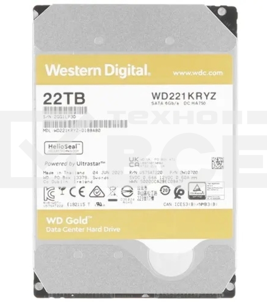 Жесткий диск Western Digital GOLD WD221KRYZ 22TB 3.5