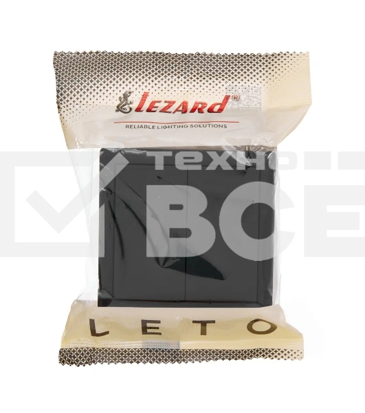 Выключатель 2-клав. LETO черн. бархат LEZARD 752-4200-101