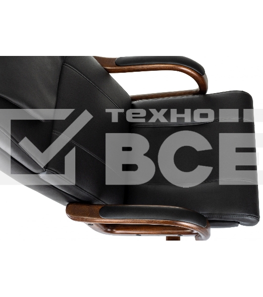 Кресло руководителя Бюрократ T-9933Walnut черный, эко.кожа, крестов. металл/дерево