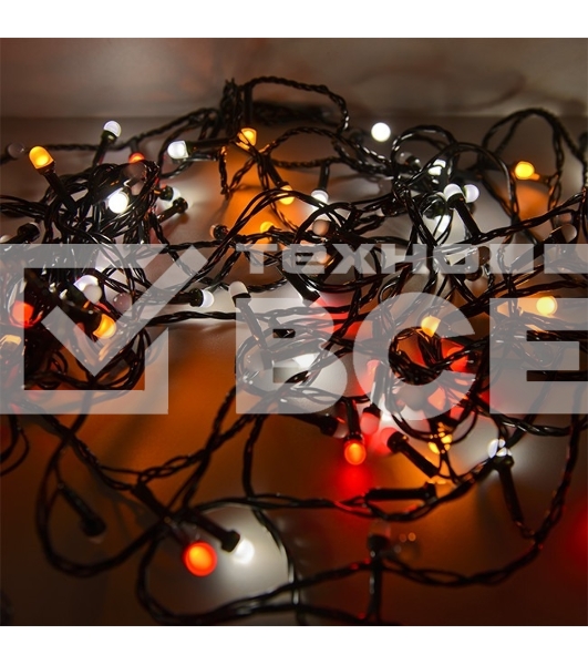 Гирлянда светод. Funray Минишарики, SE-MINI-110M, 10М,100LED,мульти(6цв.),темно-зел.шн.0,7м,контр,