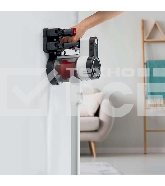 Пылесос вертикальный Gorenje SVC216FMLW белый/черный, питание от аккумулятора, 25 Вт, уборка сухая, пылесборник 0.5 л