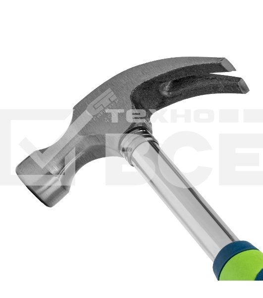 Молоток-гвоздодер Сибртех металлическая трубчатая обрезиненная рукоятка, вес 450 гр., боек 27 мм