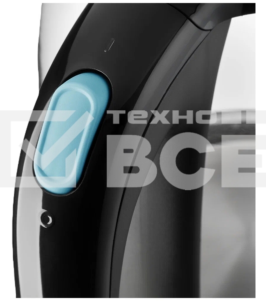 Чайник электрический Kitfort КТ-625-1 1.7л. 2200Вт черный/голубой (корпус: стекло)