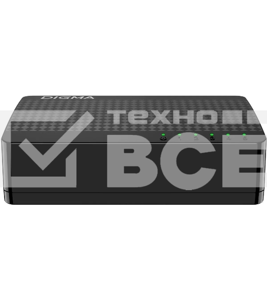 Коммутатор Digma DSW-105GE DSW-105GEV2 (L2) 5x1Гбит/с неуправляемый
