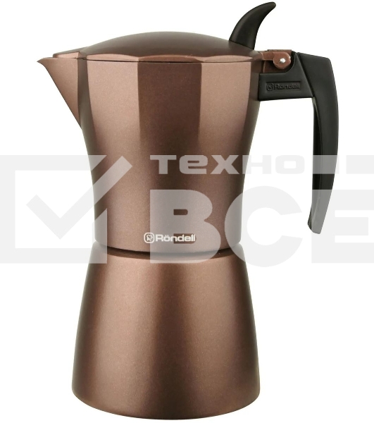 Кофеварка гейзерная Rondell Kortado RDA-399, 0.45л, алюминий, коричневый