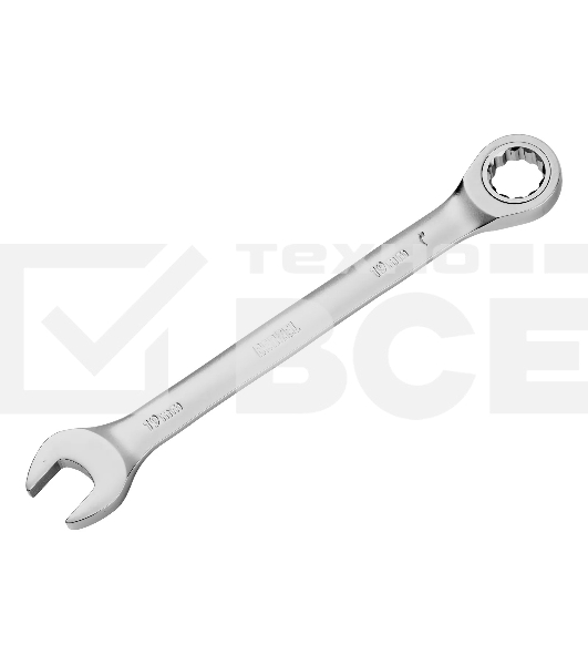 Набор ключей комбинированных трещоточных Denzel 6-19 мм, 8 шт., CrV, матовый хром 14721