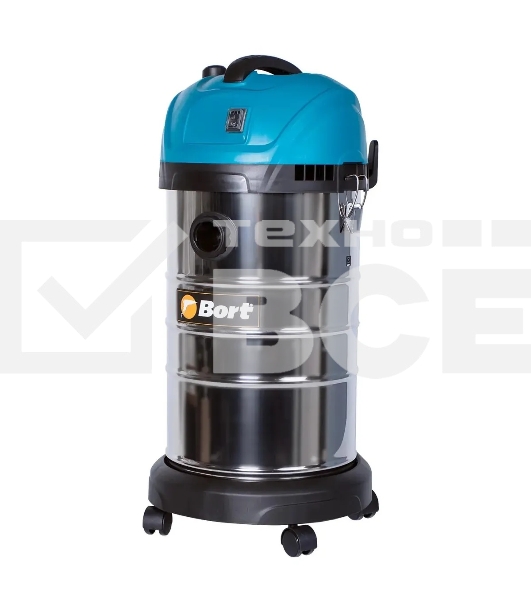 Строительный пылесос Bort BSS-1630-SmartAir 91272294 1600 Вт, вместимость 30 л, 45 л/сек, 7 кг, набор аксессуаров 7 шт