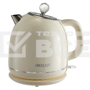 Чайник электрический Delta LUX DE-1018 (1,7 л. металл/пластик) белый