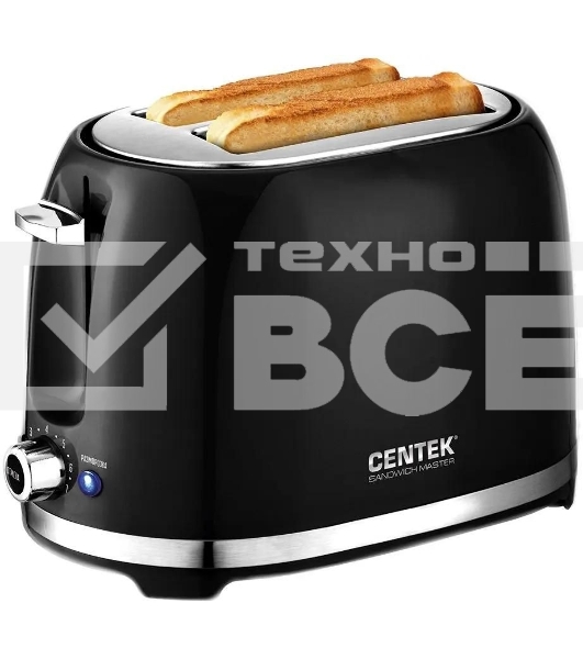 Тостер Centek СТ-1432 черный/стальной
