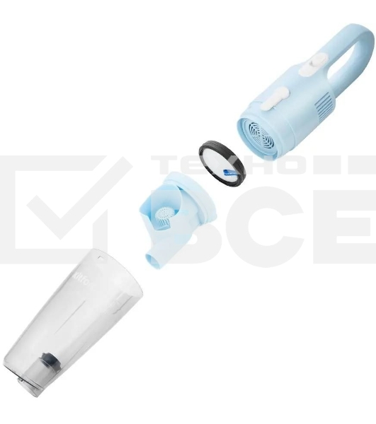 Пылесос вертикальный Kitfort KT-586-2 голубой, питание от сети, 400 Вт, уборка сухая, пылесборник 1,2 л