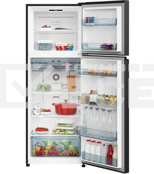 Холодильник Hitachi HRTN6443SBBKCS черный двухкамерный 315/94л морозилка сверху