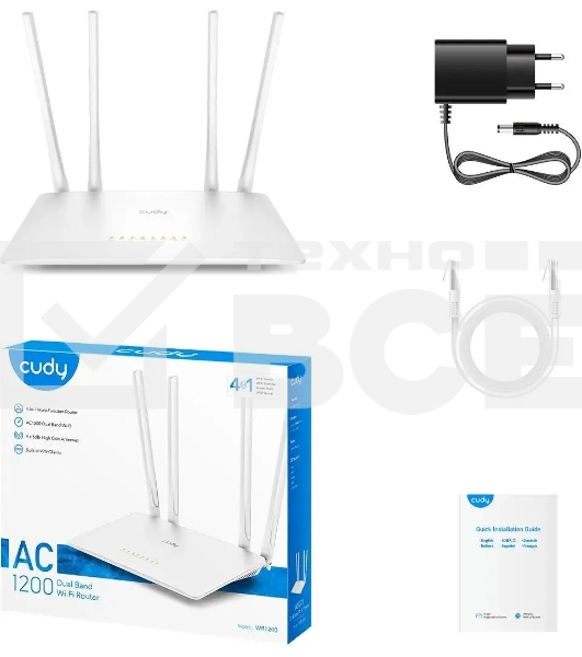 Роутер беспроводной Cudy WR1200 AC1200 10/100BASE-TX белый