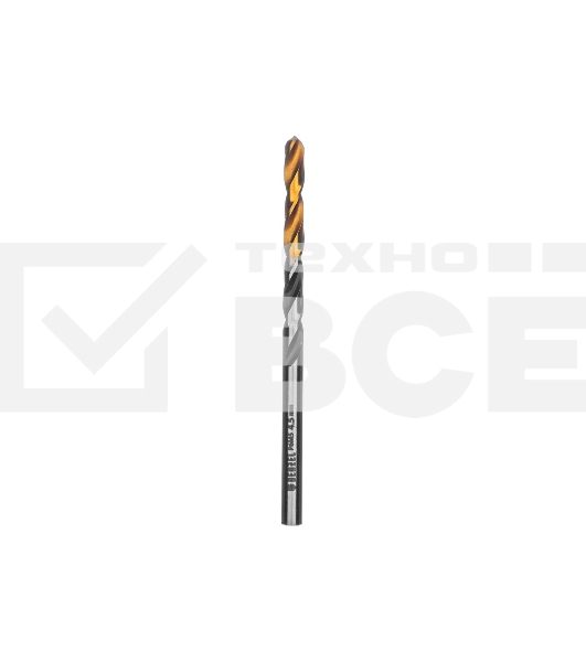 Сверло спиральное по металлу Denzel 4,5 x 80 мм, Р6М5, Golden Tip, многогранная заточка