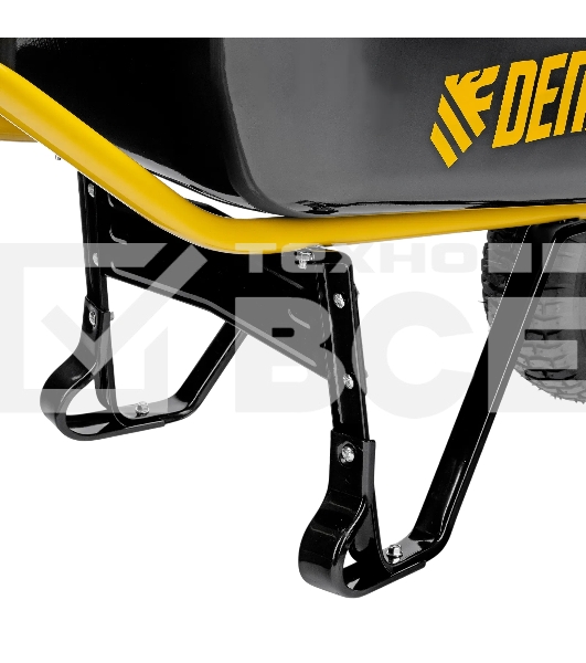 Тачка строительная Denzel усиленная, объем 130 л, 230 кг, колесо 15х6.00-6