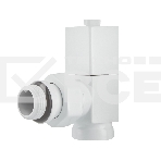 Набор дизайн-вентилей Royal Thermo CUBE, угловой (белый) 1/2