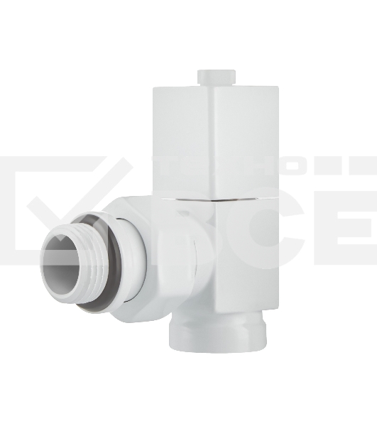 Набор дизайн-вентилей Royal Thermo CUBE, угловой (белый) 1/2