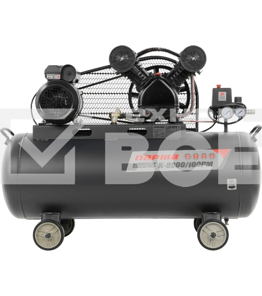 Компрессор поршневой Парма K-2200/100РМ масляный, 336 л/мин, 100 л, 2200 Вт, серый/черный