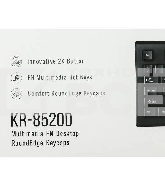 Комплект клавиатура+мышь A4Tech KR-8520D проводной, USB, 1200 DPI, чёрный