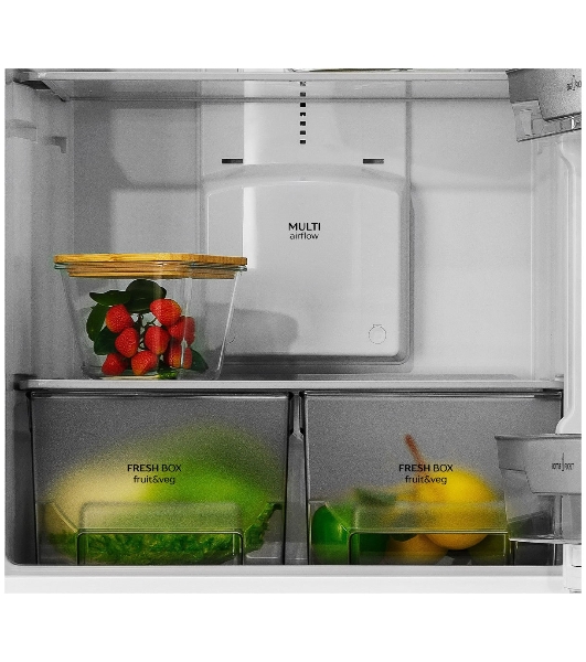 Холодильник BENOIT-344E серебристый металлопласт двухкамерный 220/124л морозилка снизу, No Frost