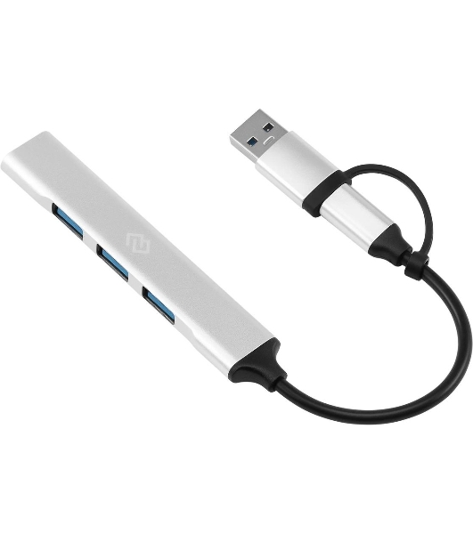 USB-концентратор Digma DHUB-4USB-AC-2.0, USB-C + USB-A, USB 2.0 4 портов, USB