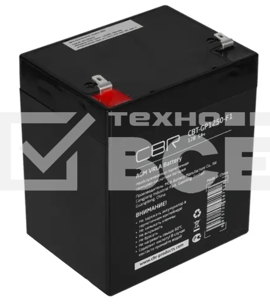Батарея CBR CBT-GP1250-F1 (12В 5Ач), клеммы F1
