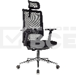 Кресло руководителя Бюрократ MC-612N-H TW-01 Neo Black черный сетка/ткань с подголов. крестовина металл хром, фото 1