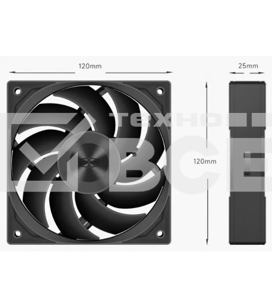 Вентилятор для корпуса PCCooler F5 R120 черный, 120 мм, 2200 об/мин, 32 дБ, 4 pin