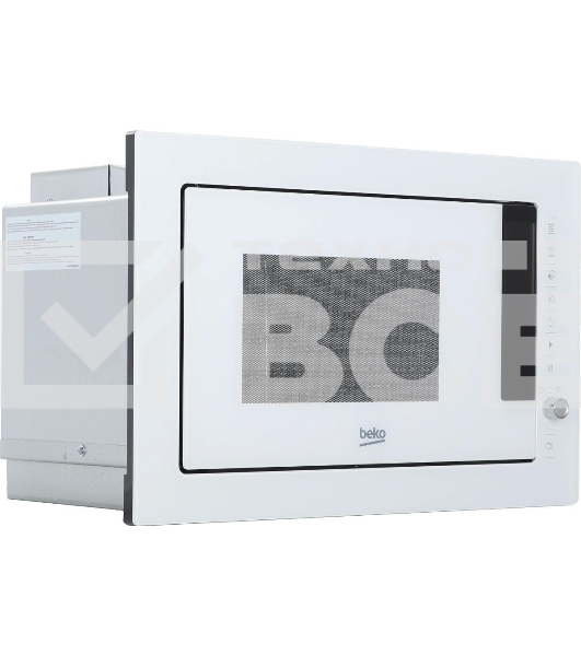 Микроволновая печь встраиваемая Beko BMGB 25333 WG белый, 25 л, 900 Вт, переключатели - поворотный механизм/сенсор