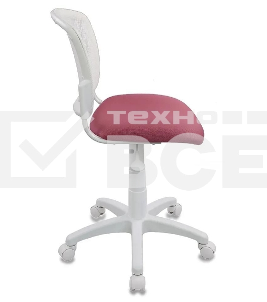 Кресло детское Бюрократ CH-W296NX/26-31 TW-15 белый, спинка сетка, сиденье розовый 26-31