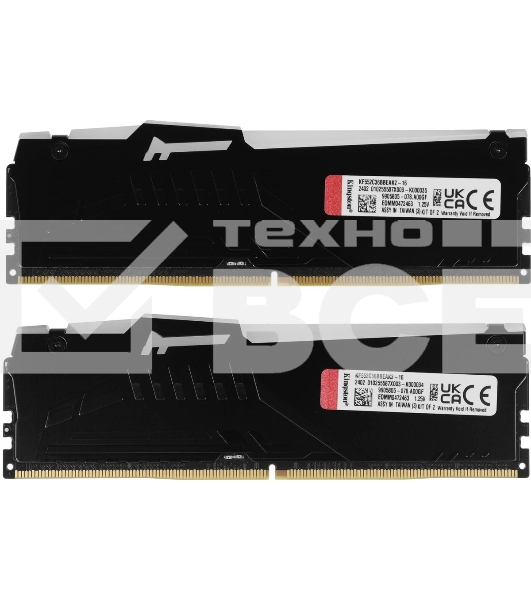 Оперативная память Kingston Fury Beast Expo, DDR5, 16GB (2x8GB), 5200MHz, CL36, с радиаторами, RGB, черный