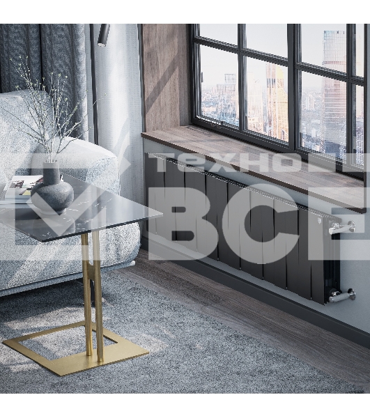 Радиатор биметаллический Royal Thermo PianoForte 300 черный - 16 секц.