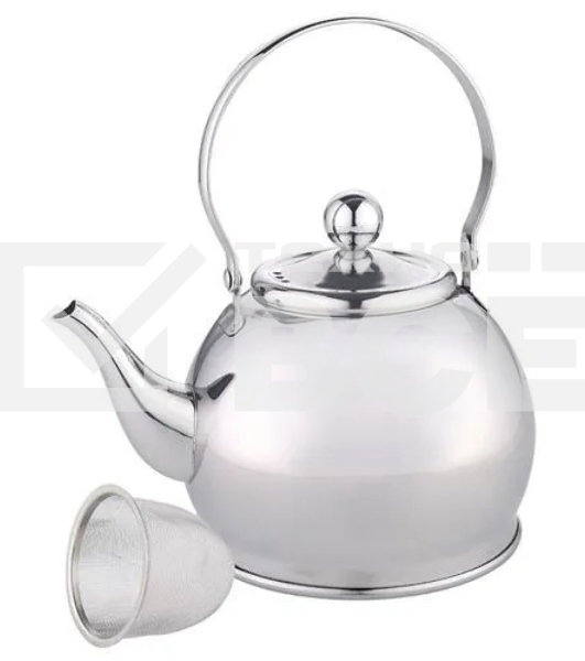 Чайник для плиты WEBBER BE-0597 из нерж.стали с ФИЛЬТРОМ из нерж. стали 1л,(24)