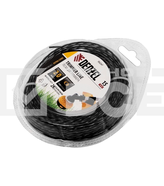 Леска для триммера Denzel двухкомпонентная эллипс, 2,0мм х 15м, блистер EXTRA CORD