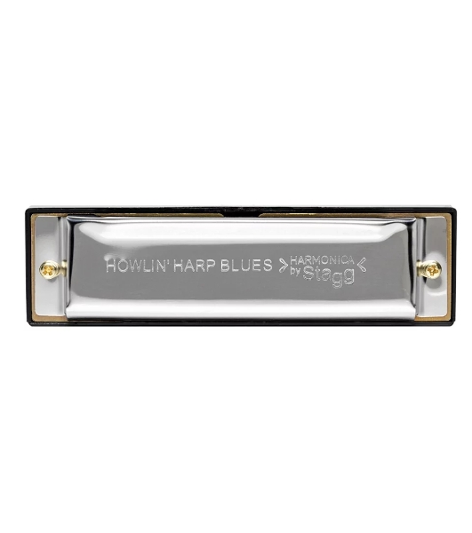 Губная гармоника STAGG BJH-B20 B блюзовая, 10 диатонических отверстий, 20 тонов, медные пластины 0.9 мм, строй 'си мажор'