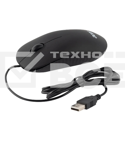 Мышь проводная Acer OMW122 черный, 1200 dpi, USB, кнопки - 3