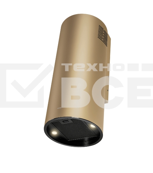 Вытяжка островная Maunfeld Drum Wall 35 золотой, 32.5 см, 850 куб. м/ч, 48 дБ