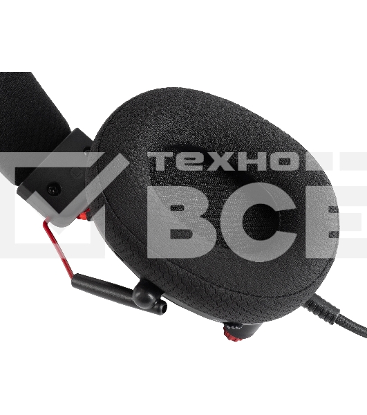 Наушники с микрофоном Оклик HS-L305G черный/красный 2м мониторные оголовье (2060511)