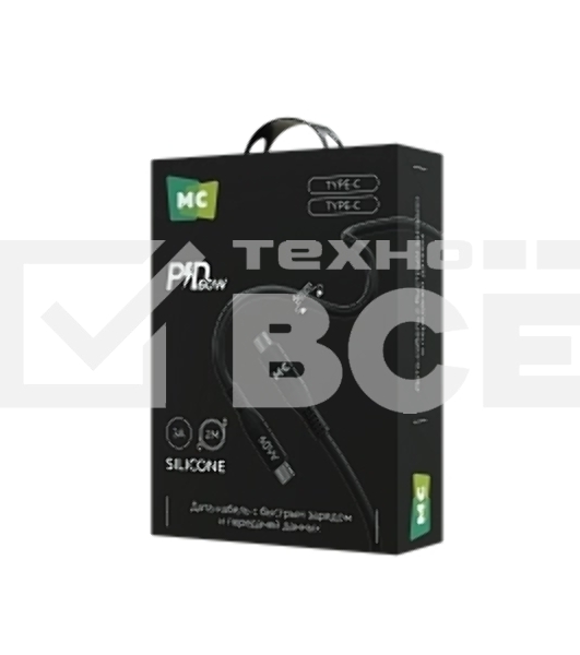 Дата-кабель MORE CHOICE (4620202554543) K83aa 2м USB 3.0A PD 60W для Type-C Type-C- 2м, черный