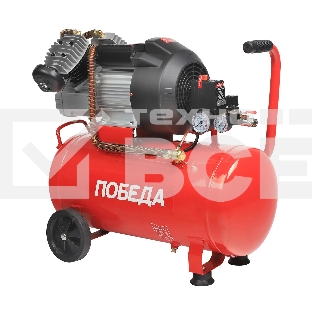 Компрессор Победа поршневой масляный КМ 50-400, 400 л/мин, 8 бар, 2200 Вт, 50 л, быстросъемный 1/4