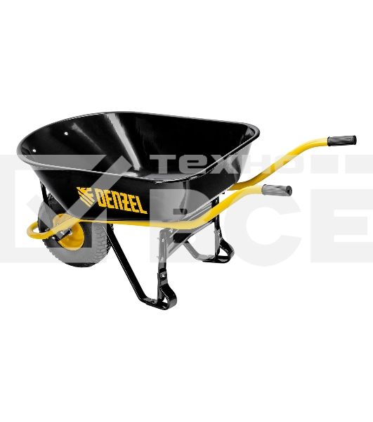 Тачка строительная Denzel усиленная, объем 130 л, 230 кг, колесо 15х6.00-6