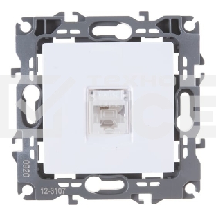 Розетка информационная ЭРА RJ45, IP20, белый (10/100/2800)