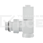 Набор дизайн-вентилей Royal Thermo CUBE, угловой (белый) 1/2