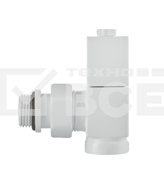 Набор дизайн-вентилей Royal Thermo CUBE, угловой (белый) 1/2