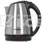 Чайник электрический Hyundai HYK-S1030 1.7 л, 2200 Вт, серебристый матовый/черный (корпус: металл), фото 1