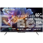 Телевизор Skyworth 60' 60Q66H черный/серебристый QLED UHD 60Hz Smart TV Google TV 2GB/16GB, фото 1