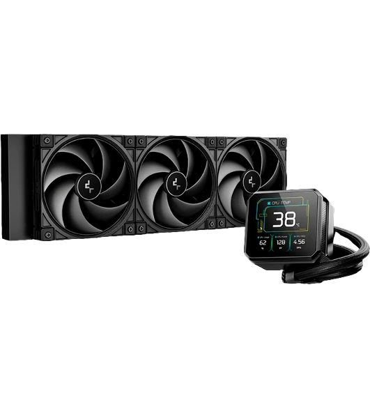 Система водяного охлаждения Deepcool Spartacus 360 ARGB Soc-AM5/AM4/1200/1700/1851 черный 4-pin 32.23dB Al LCD 2073gr Ret (R-SPT360-BKDSMP-G-1)