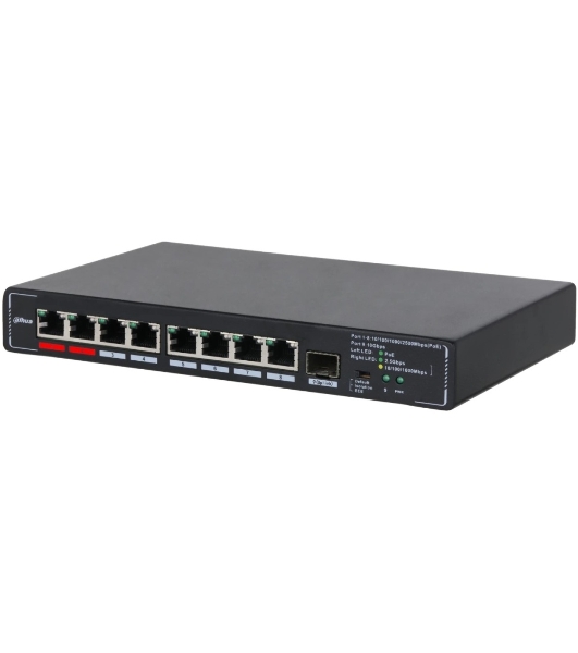 Коммутатор Dahua DH-SMG1009XP, 8×2.5 Гбит/с RJ45 + 1×10 Гбит/с SFP+, неуправляемый